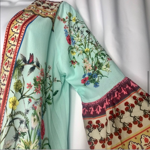 LAST 1 Umgee NWT Boutique MINT BLUE Kimono S M L - Picture 7 of 12